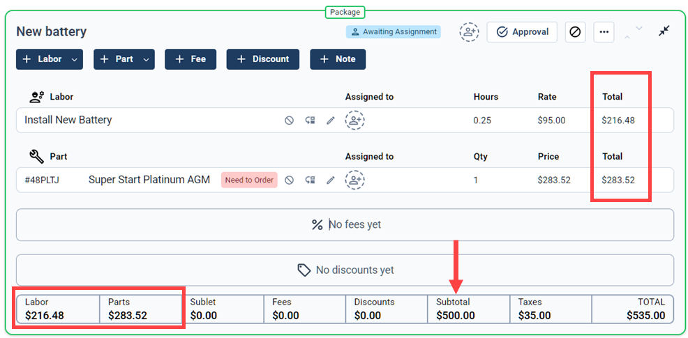 Minimum Package Price Calculation Process